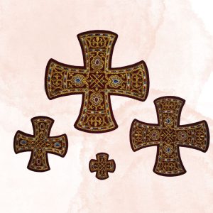 Set of embroidered crosses